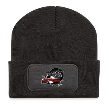 Japanese car Miata Mx5 red - Recycled Patch Beanie - dark grey - Front
