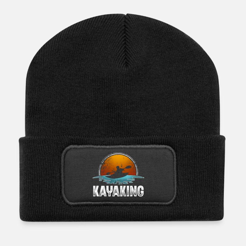 Kajak Kajakfahrer Kajaker - Recycelte Patch Beanie - Schwarz