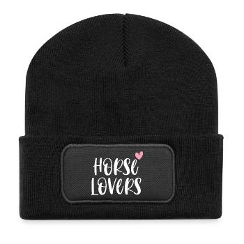 Horse Lovers Horse Riding Gift - Recycled Patch Beanie - black - Front