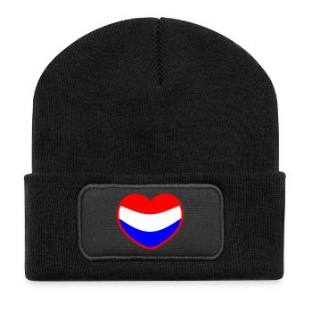 Le cœur du drapeau néerlandais Les Pays-Bas - Beanie recyclé à patch - noir - Devant