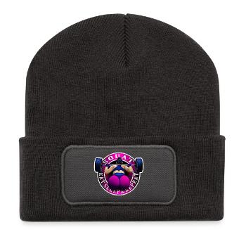 Squat, Eat, Sleep & Repeat. - Beanie recyclé à patch - charbon - Devant