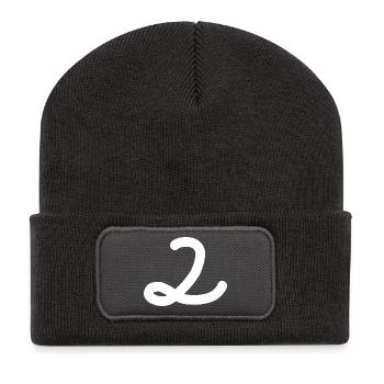 2 Number two white - Recycled Patch Beanie - dark grey - Front