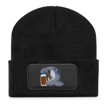 Funny Seal Coffee - Recycled Patch Beanie - black - Front