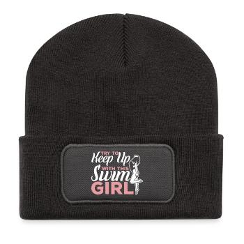 Schwimmerin - Recycelte Patch Beanie - Dunkelgrau - Vorne