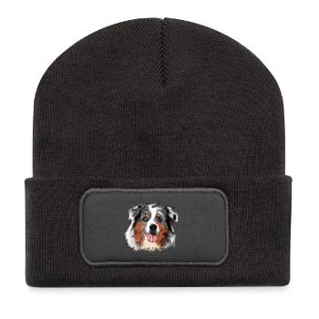 Berger australien - Beanie recyclé à patch - charbon - Devant