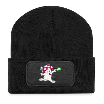 Jogging champignon sport de jogging - Beanie recyclé à patch - noir - Devant