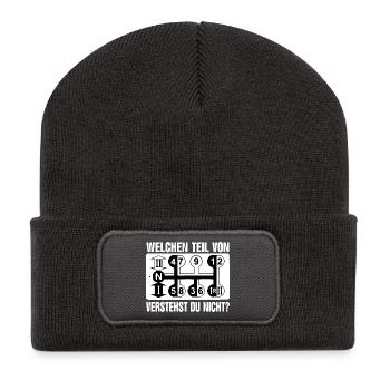 Belarus Gangschaltung - Du wirst es nie verstehen - Recycelte Patch Beanie - Dunkelgrau - Vorne