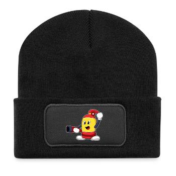 Feuerwehrmann Feuerwehrschlauch Feuerwehr - Recycelte Patch Beanie - Schwarz - Vorne