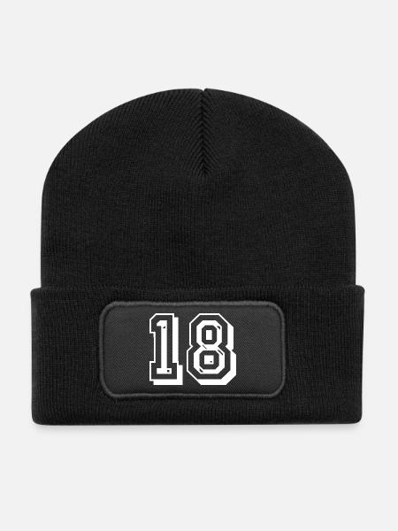 18.Geburtstag volljährig - Recycelte Patch Beanie - Schwarz