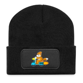 Cat Scooter - Recycled Patch Beanie - black - Front
