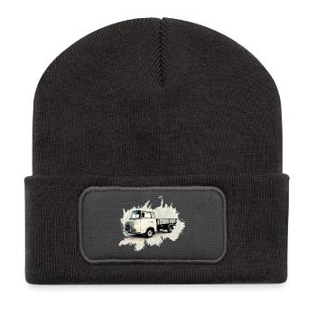 BARKAS B1000 Pritschenwagen - Recycelte Patch Beanie - Dunkelgrau - Vorne