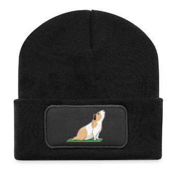 Gymnastique de fitness yoga cochon d’Inde - Beanie recyclé à patch - noir - Devant