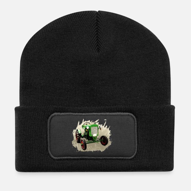 Deutz F1M 414 Bauernschlepper - Recycelte Patch Beanie - Schwarz