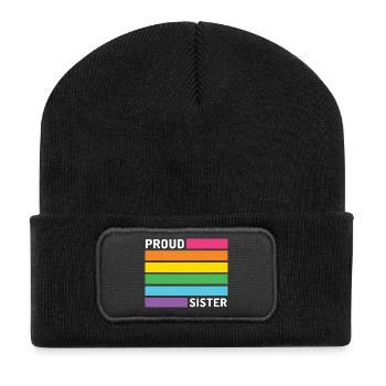 Pride Month LGBT - Stolze Schwester - Recycelte Patch Beanie - Schwarz - Vorne