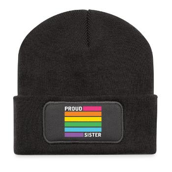 Pride Month LGBT - Stolze Schwester - Recycelte Patch Beanie - Dunkelgrau - Vorne