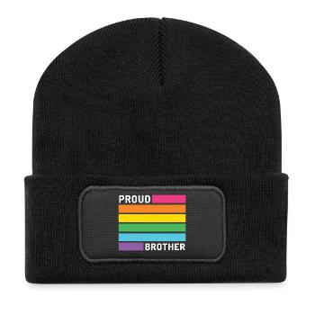 Pride Month LGBT - Stolzer Bruder - Recycelte Patch Beanie - Schwarz - Vorne
