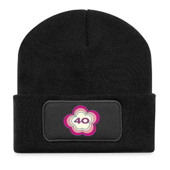 40. 40 YEARS. 40th ANNIVERSARY. BIRTHDAY 40 YEARS. - Recycled Patch Beanie - black - Front
