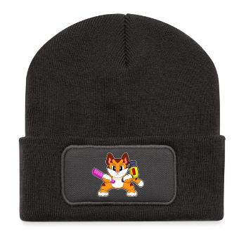 Tiger Hairdresser Comb Hair Dryer - Recycled Patch Beanie - dark grey - Front