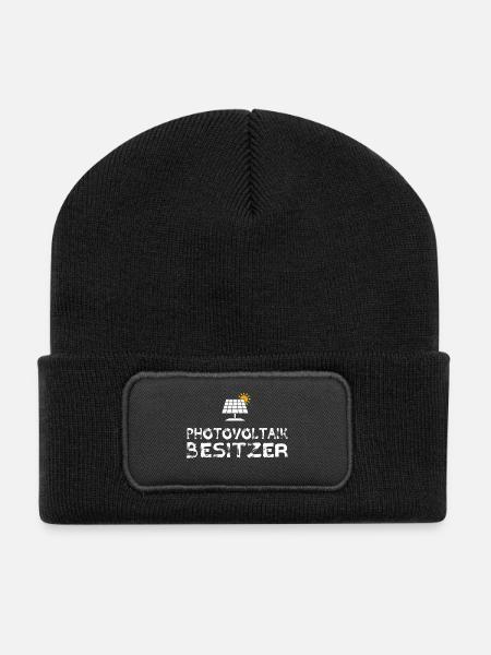 Photovoltaik Besitzer Solar Stromspeicher - Recycelte Patch Beanie - Schwarz
