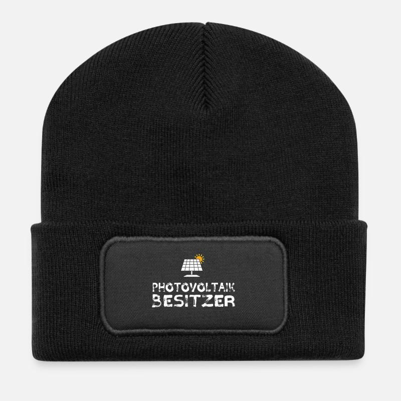 Photovoltaik Besitzer Solar Stromspeicher - Recycelte Patch Beanie - Schwarz