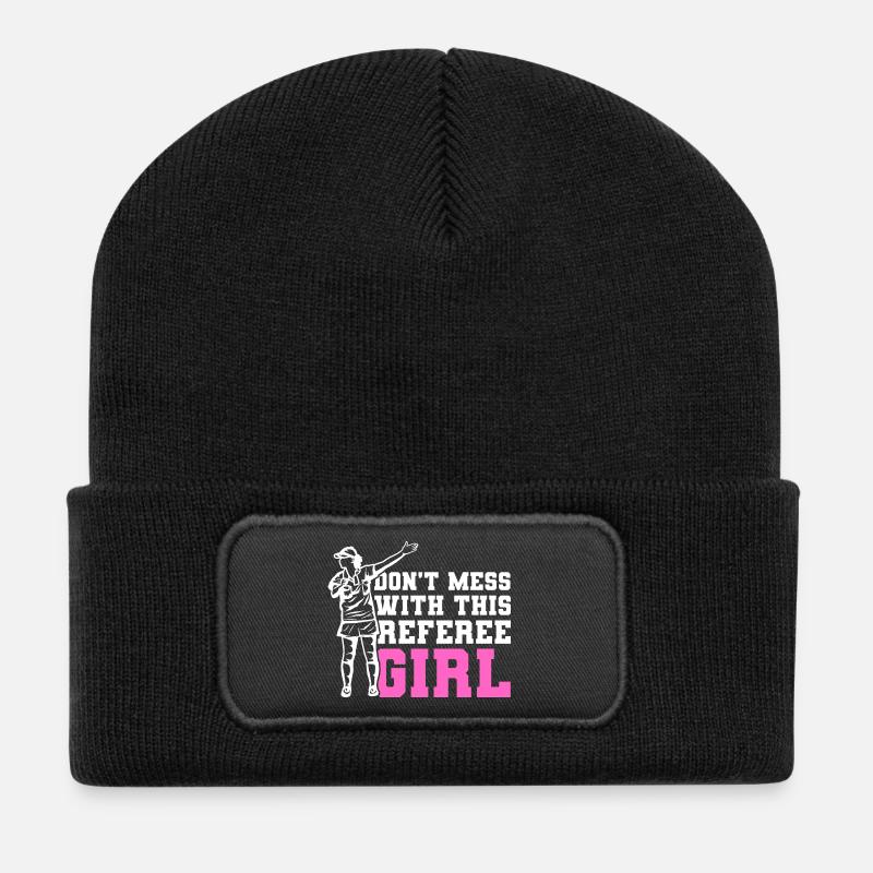 Fußball Schiedsrichterin - Recycelte Patch Beanie - Schwarz