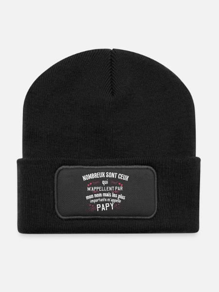 Papi: ceux qui m'appellent - Beanie recyclé à patch - noir