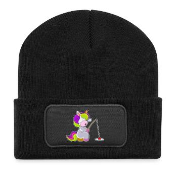 Unicorn Angler Fishing Rod Fishing Rod - Recycled Patch Beanie - black - Front