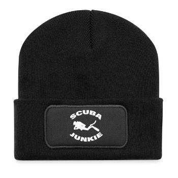 SCUBA JUNKIE - Recycelte Patch Beanie - Schwarz - Vorne