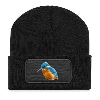 Eisvogel Kingfisher Alcedo Atthis Vogel Natur - Recycelte Patch Beanie - Schwarz - Vorne