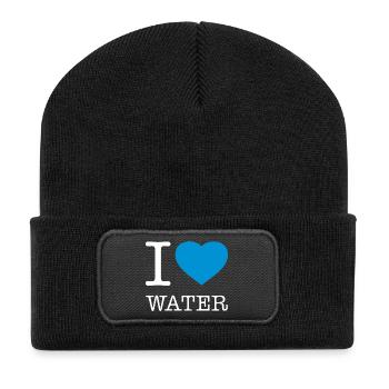 I LOVE WATER Wasser - Recycled Patch Beanie - black - Front