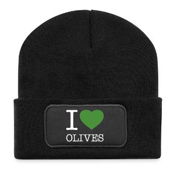 J’AIME LES OLIVES Oliven - Beanie recyclé à patch - noir - Devant