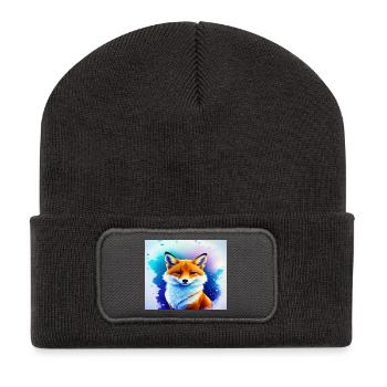 Renard féerique néon - Beanie recyclé à patch - charbon - Devant
