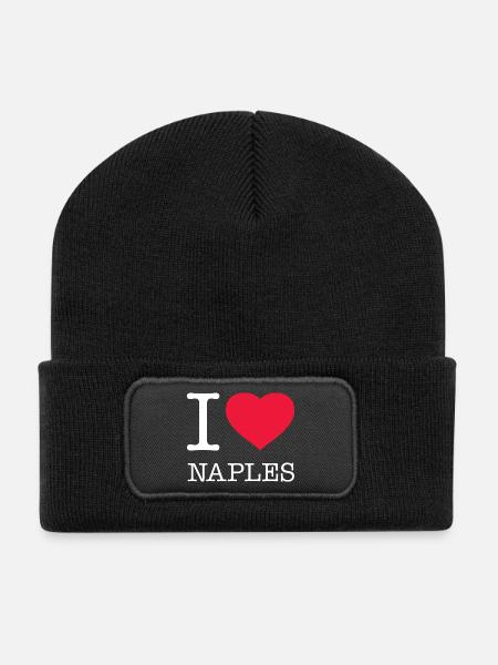 J’AIME NAPLES Neapel - Beanie recyclé à patch - noir