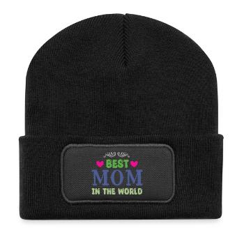 Beste Mama der Welt - Recycelte Patch Beanie - Schwarz - Vorne