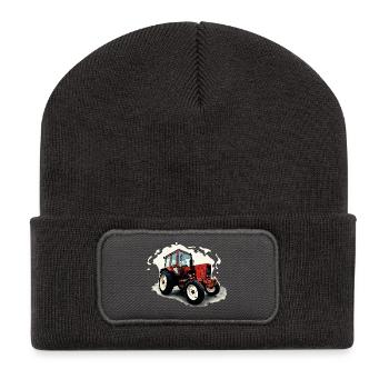 Traktor Belarus MTS 550 - Recycelte Patch Beanie - Dunkelgrau - Vorne