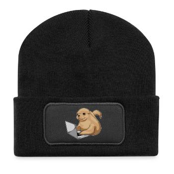 Seal Laptop - Recycled Patch Beanie - black - Front