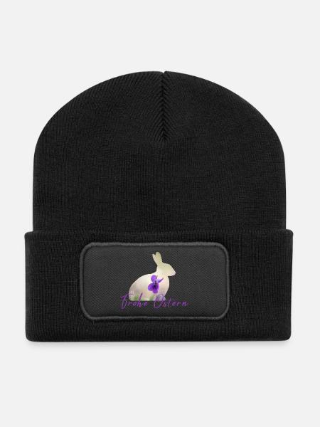 Pâques Joyeuses Pâques - Beanie recyclé à patch - noir