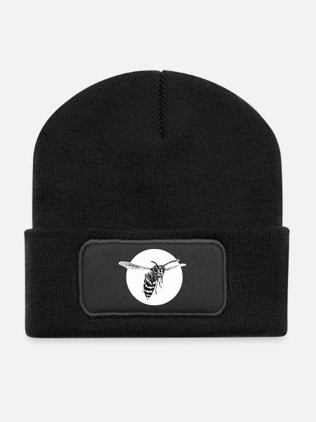 Wespe - Biene - Insekt - Recycelte Patch Beanie - Schwarz