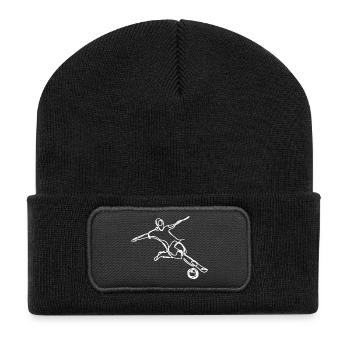 Fußballspieler - Recycelte Patch Beanie - Schwarz - Vorne