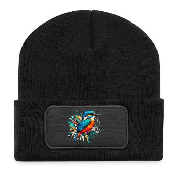 Martin-pêcheur - Beanie recyclé à patch - noir - Devant