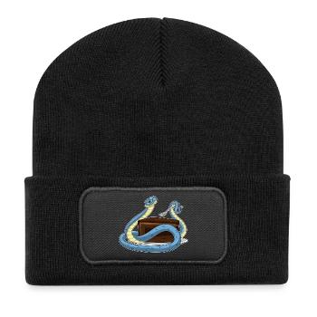 Schlange Kuchen - Recycelte Patch Beanie - Schwarz - Vorne