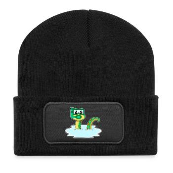 Schlange Taucher Schnorchel Tauchen - Recycelte Patch Beanie - Schwarz - Vorne
