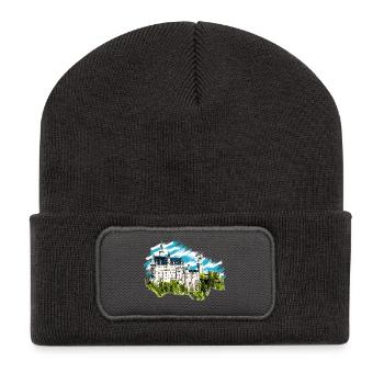 Château de Neuschwanstein - Beanie recyclé à patch - charbon - Devant