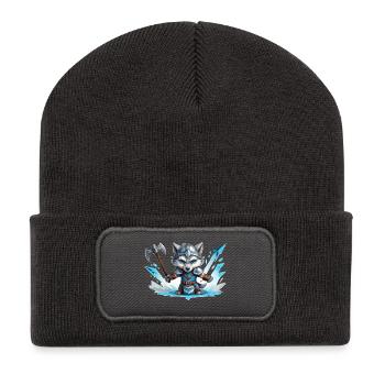 Viking Wolf Warrior - Recycelte Patch Beanie - Dunkelgrau - Vorne