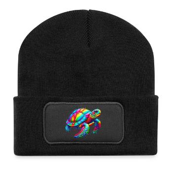 Tortue - Beanie recyclé à patch - noir - Devant