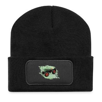 Traktor Favorit 1 - Recycelte Patch Beanie - Schwarz - Vorne