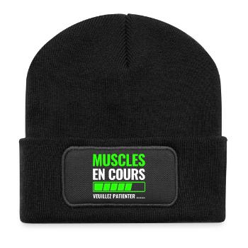 Muscles in progress please wait - Recycled Patch Beanie - black - Front