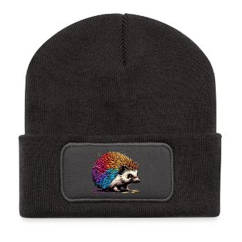 Igel - Recycelte Patch Beanie - Dunkelgrau - Vorne