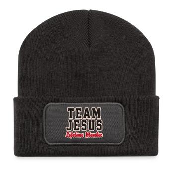 Team Jesus Lifetime Member Design - Recycled Patch Beanie - dark grey - Front