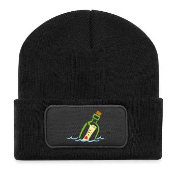 A bottle in the sea - Recycled Patch Beanie - black - Front